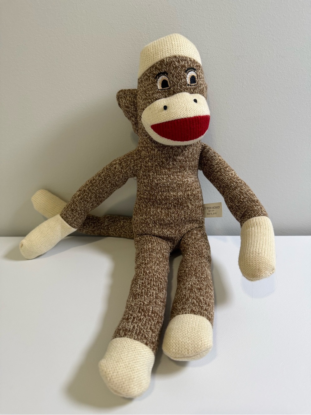 Vintage 2010 Street Players Sock Monkey Plush 17.5" Knit Stuffed Animal SM7-NTR
